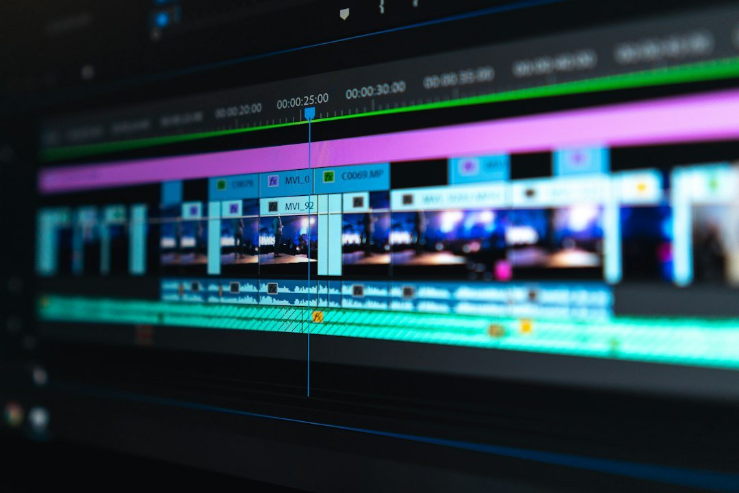 Professional video editing timeline and workstation